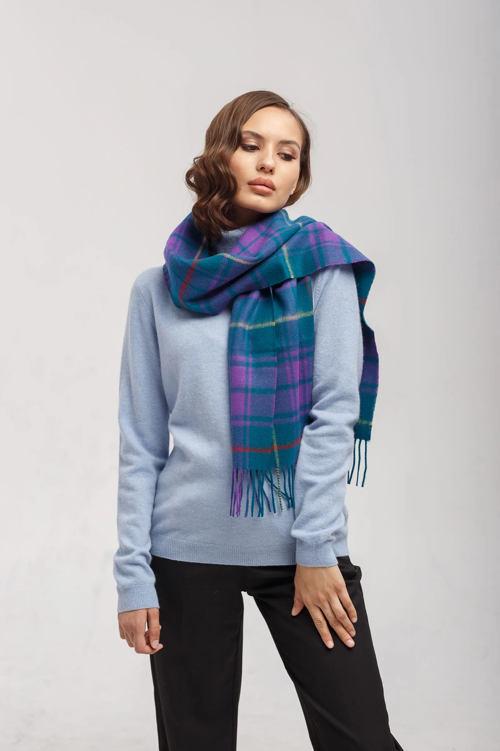 Шарф из натуральной шерсти Blue Sky Cashmere
