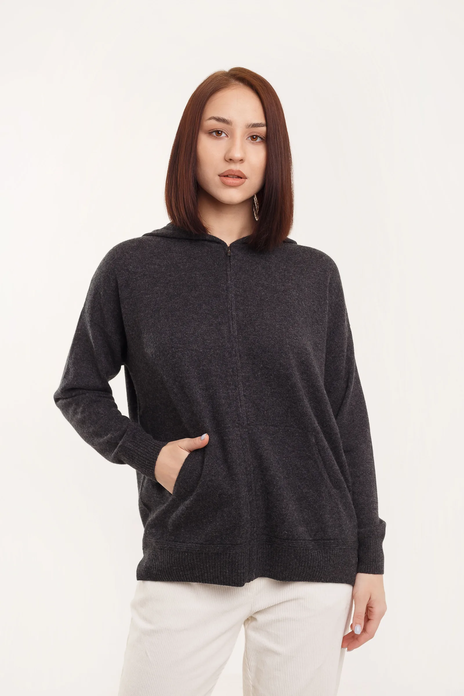 Кардиган с капюшоном из кашемира Cashmere House